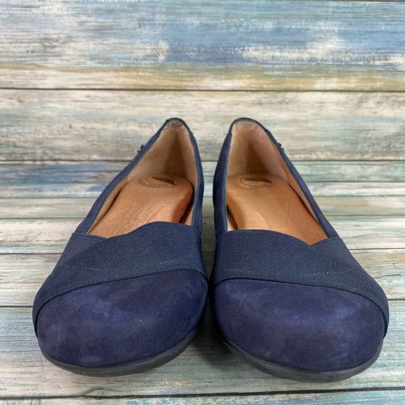 Nurture Womens Blue Nubuck Leather Slip On Loafers Size 6M Round Toe Slip On - Picture 3 of 11